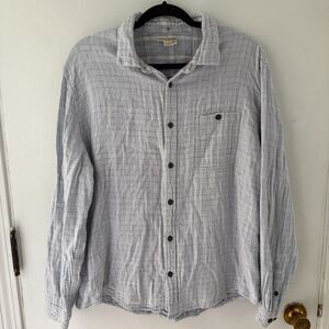 Carbon 2 Cobalt Men’s L Button Up Shirt Blue Plaid 100% Cotton Casual Top